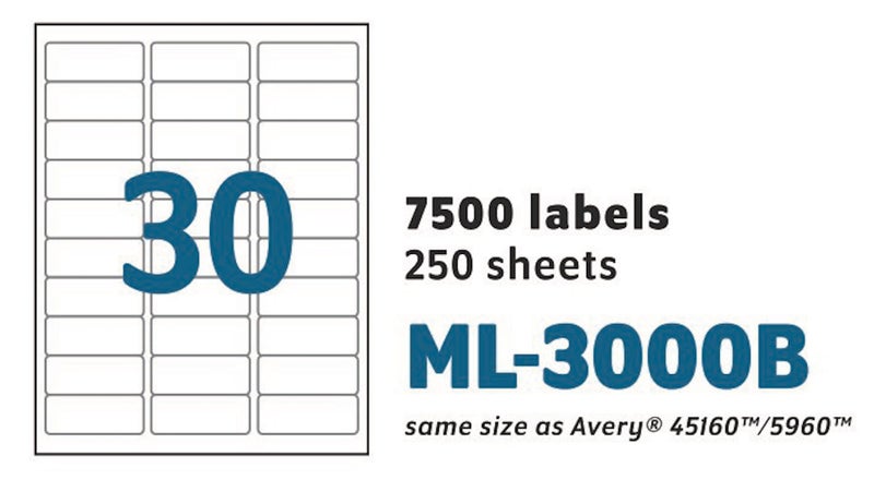 MACO Printable Labels for Mailing - Laser/Ink Jet Compatible Shipping Address Labels, 30 per Sheet, 1" x 2-5/8", Box of 250 Pages/7500 Labels, White - Image 5